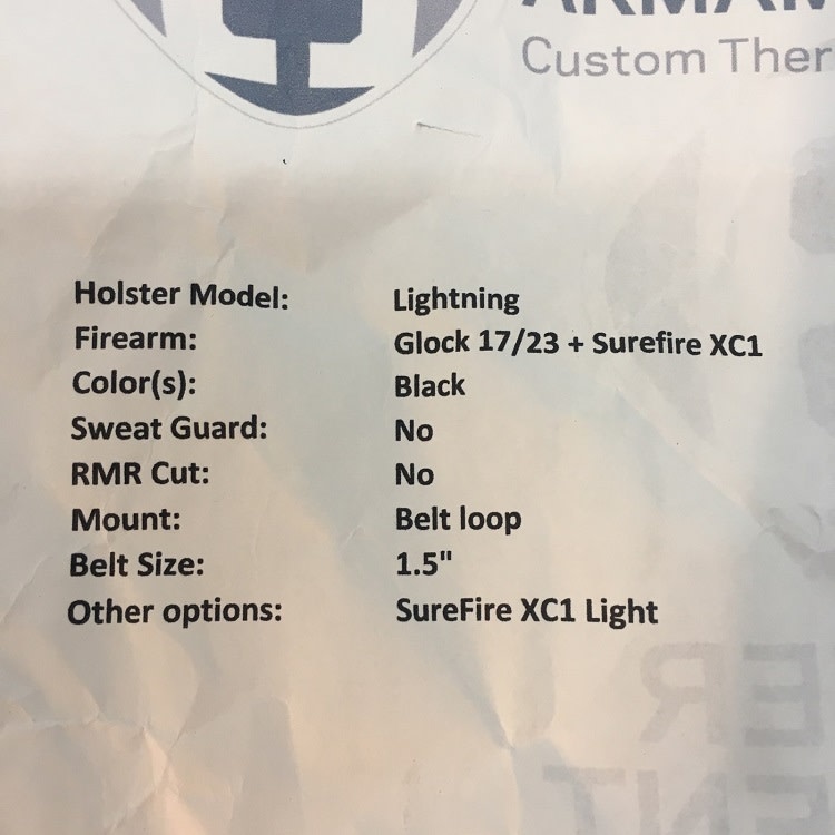 HAMMER ARMAMENT HOLSTER GLOCK G17 XC1 BLACK Bartons Big Country