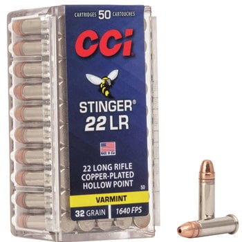CCI STINGER 22 LR 32gr COPPER PLATED HP 50ct