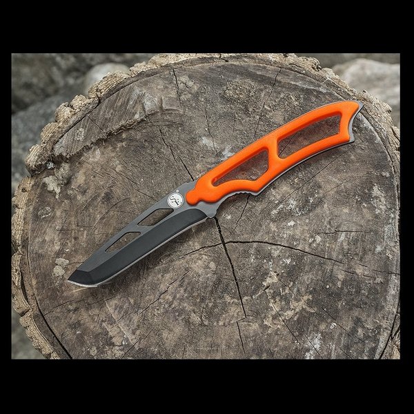 8" NECK KNIFE WITH WHISTLE AND SHEATH ORANGE