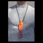 8" NECK KNIFE WITH WHISTLE AND SHEATH ORANGE