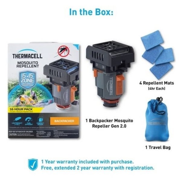 THERMACELL MOSQUITO AREA REPELLENT BACKPACKER WITH BONUS REFILL PACK