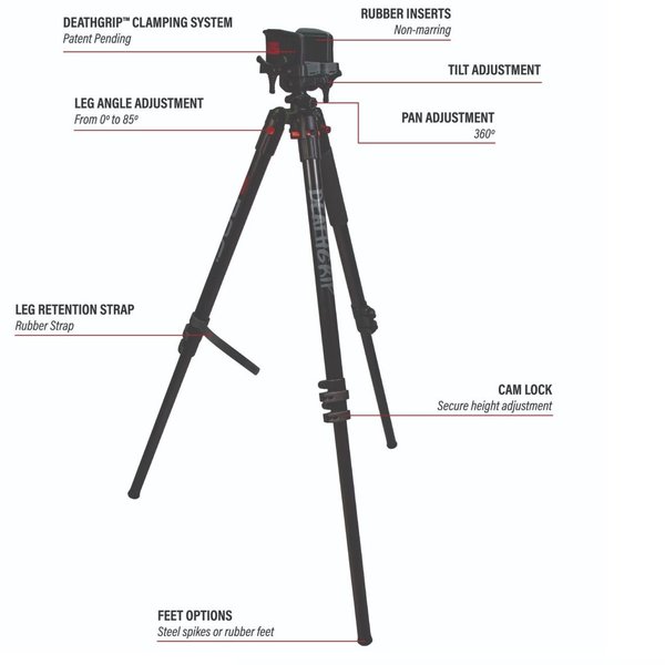 BOG Deathgrip Aluminum Tripod Black 7"-59"