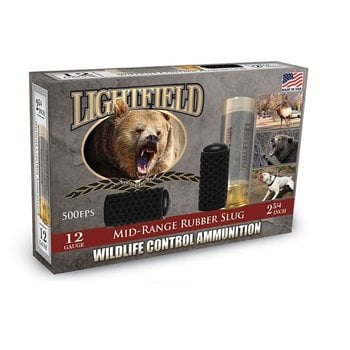 LIGHTFIELD 12ga 2-3/4" MID RANGE RUBBER SLUG WILDLIFE CONTROL  5ct