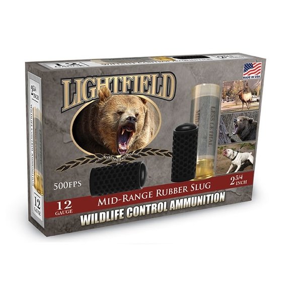 LIGHTFIELD Wildlife Control 12ga 2-3/4" Mid Ranger Rubber Slug 5ct