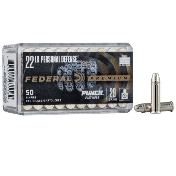 FEDERAL 22 LR 29gr PUNCH FLAT NOSE PERSONAL DEFENSE 50ct