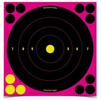 BIRCHWOOD CASEY SHOOT-N-C 8" PINK BULL'S EYE TARGET 6PK