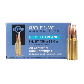 PPU 6.5x52 Carcano 139gr FMJ BT 20ct