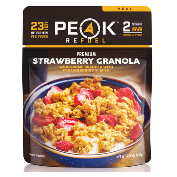 PEAK REFUEL Strawberries and granola with milk