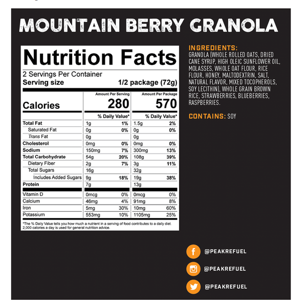 PEAK REFUEL Mountain Berry Granola Meal