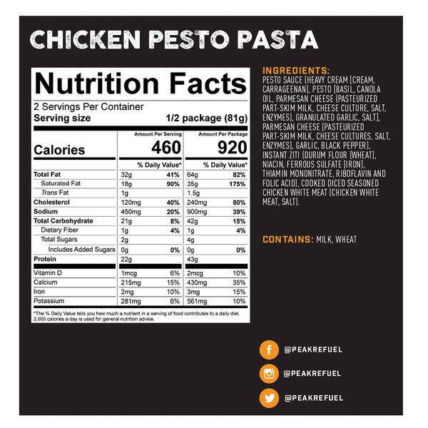 PEAK REFUEL Chicken Pesto Pasta
