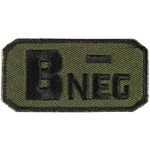 FOX OUTDOOR Medical B Neg ( - ) Patch 2.5"x 1.25"