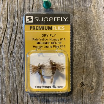 SUPERFLY PREMIUM FLIES - DRY FLY - PALE YELLOW HUMPY #14