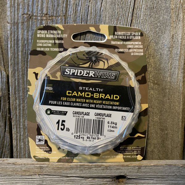 SPIDERWIRE Stealth Braid Line Camo 15 LB 125yd