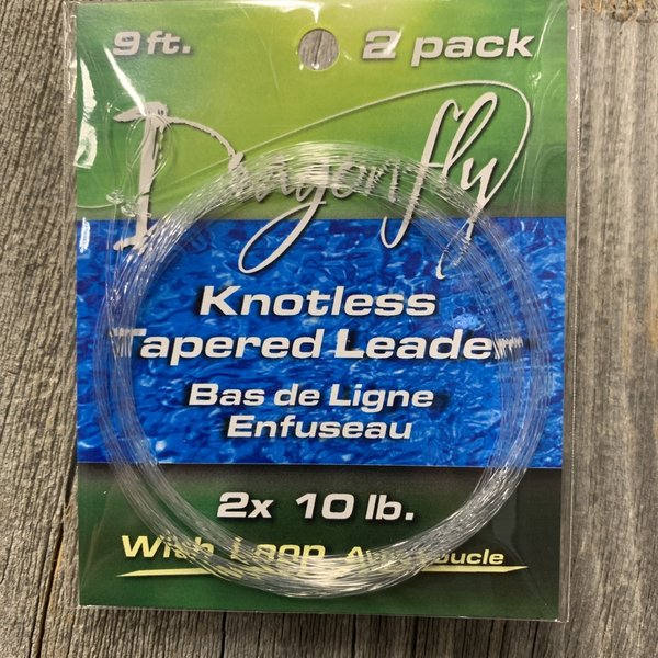 DRAGONFLY KNOTLESS TAPERED LEADER 9ft 2pk
