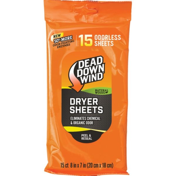 DEAD DOWN WIND NATURAL WOODS DRYER SHEETS 15ct