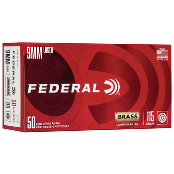 FEDERAL 9mm 115gr Champion Training FMJ 50ct