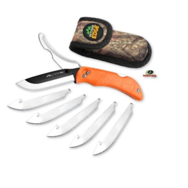 OUTDOOR EDGE RazorPro Double Blade Hunting Knife Orange