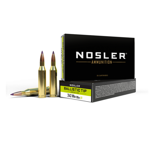 NOSLER 243 WIN 90gr BALLISTIC TIP 20ct