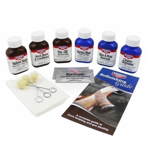 BIRCHWOOD CASEY PERMA BLUE AND TRU-OIL COMPLETE FINISHING KIT