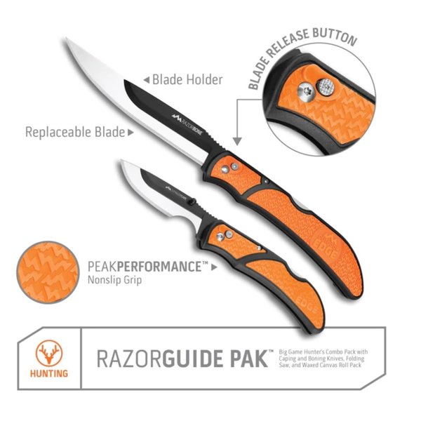 OUTDOOR EDGE RazorGuide Pak Replacement Blade Hunters Combo