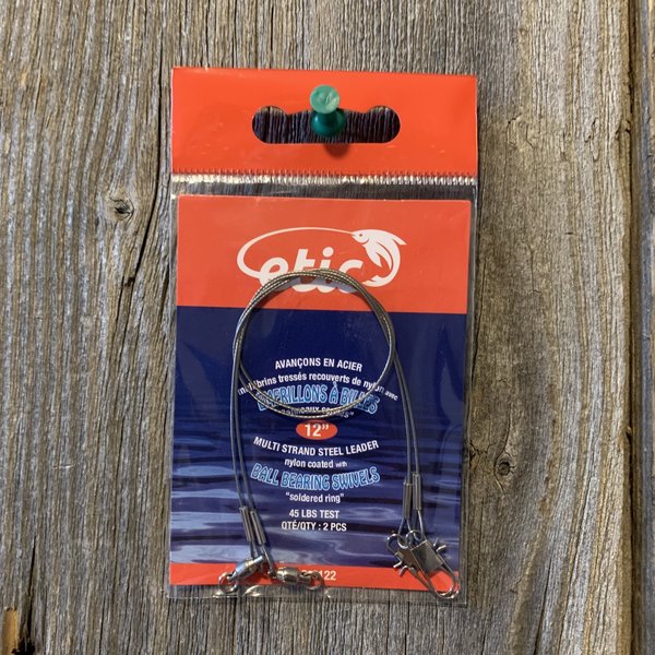 ETIC Ball Bearing Swivel Steel Leader 45 lbs