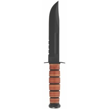 KA-BAR USMC Utility Serrated w/Leather Sheath