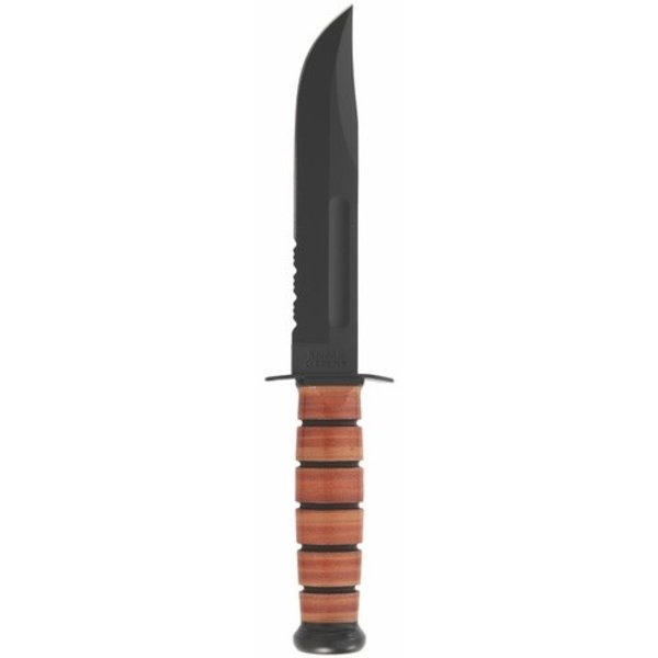 KA-BAR USMC Utility Serrated w/Leather Sheath