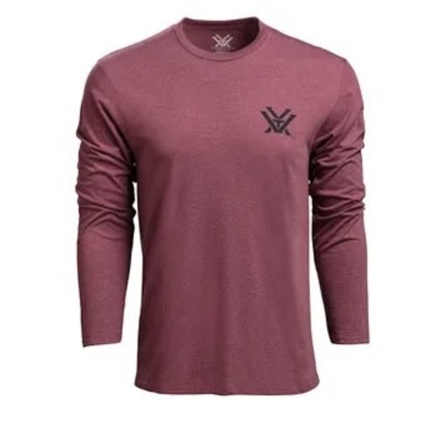 VORTEX Diamond Crest Long Sleeve Shirt Burgundy Heather
