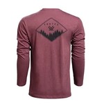 VORTEX Diamond Crest Long Sleeve Shirt Burgundy Heather