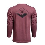 VORTEX LONG SLEEVE DIAMOND CREST Burgundy Heather