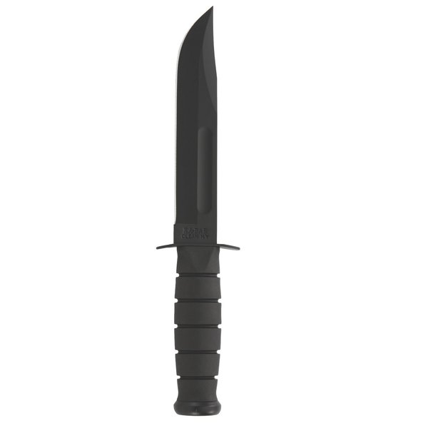 KA-BAR Full Size Straight w/Leather Sheath Black