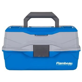 FLAMBEAU OUTDOORS 2-TRAY HARD TACKLE BOX Blue w/FLIP TOP 1 COMPARTMENT