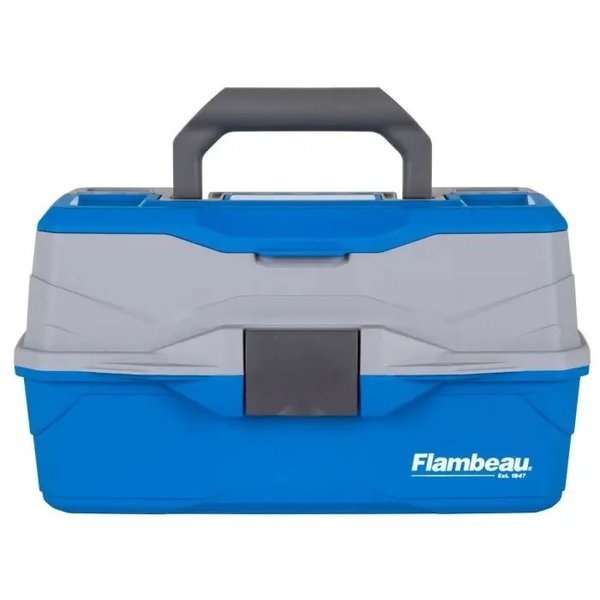 FLAMBEAU OUTDOORS 2-TRAY HARD TACKLE BOX Blue w/FLIP TOP 1 COMPARTMENT