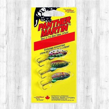 PANTHER MARTIN HOLOGRAPHIC SPINNERS TREBLE HOOK 3pk 1/8oz