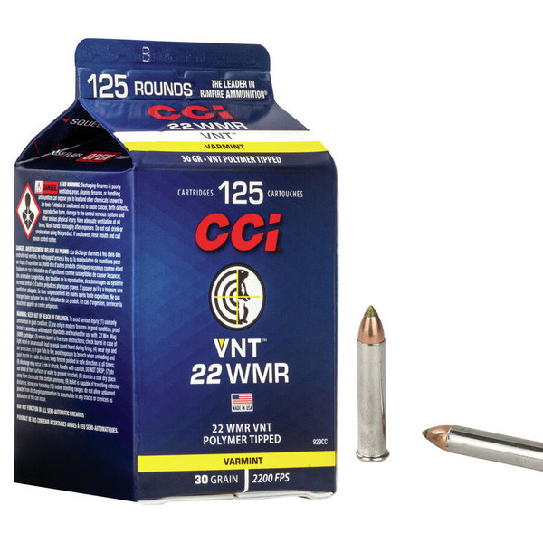 CCI 22 WMR 30gr VNT Polymer Tipped 125ct