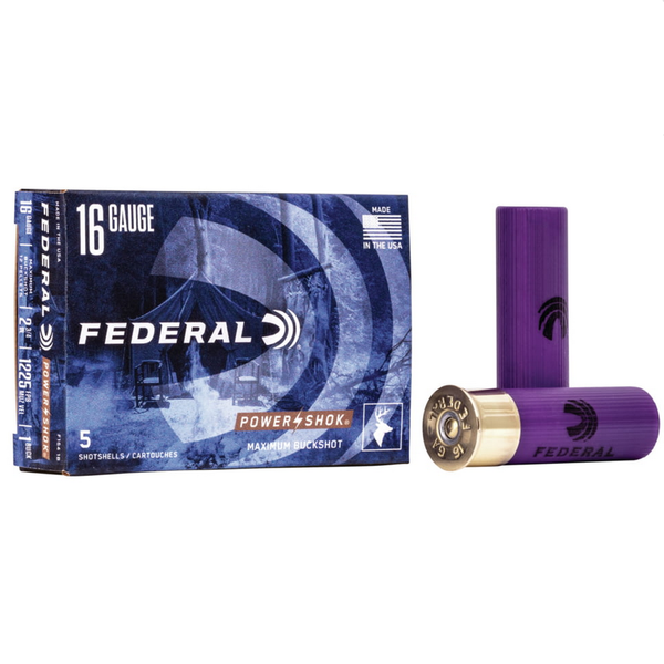FEDERAL 16ga 2-3/4" #1 BUCK POWER SHOK 5ct