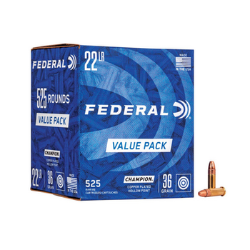 FEDERAL 22 LR 36gr Copper Plated HP 525ct