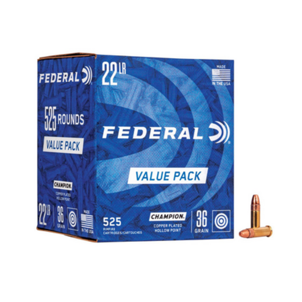 FEDERAL 22 LR 36gr Copper Plated HP 525ct