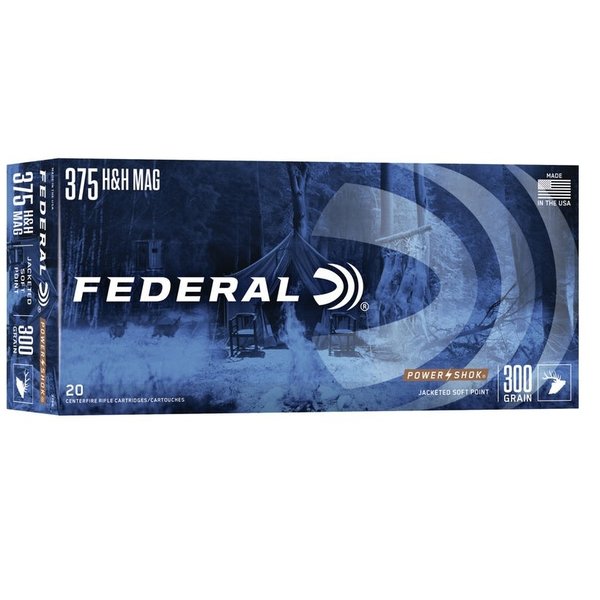FEDERAL 375 H&H MAG 300gr JSP POWER SHOK 20ct