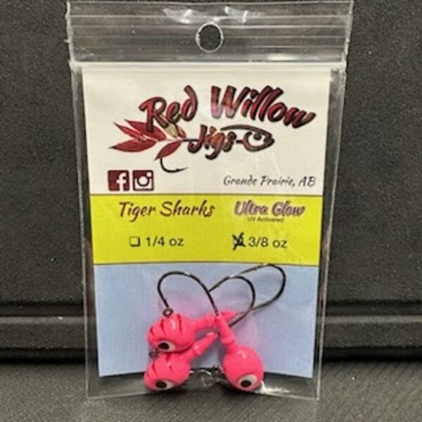 RED WILLOW JIGS Tiger Sharks Ultra Glow 3/8oz