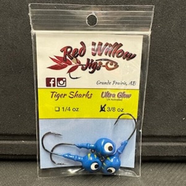 RED WILLOW JIGS Tiger Sharks Ultra Glow 3/8oz