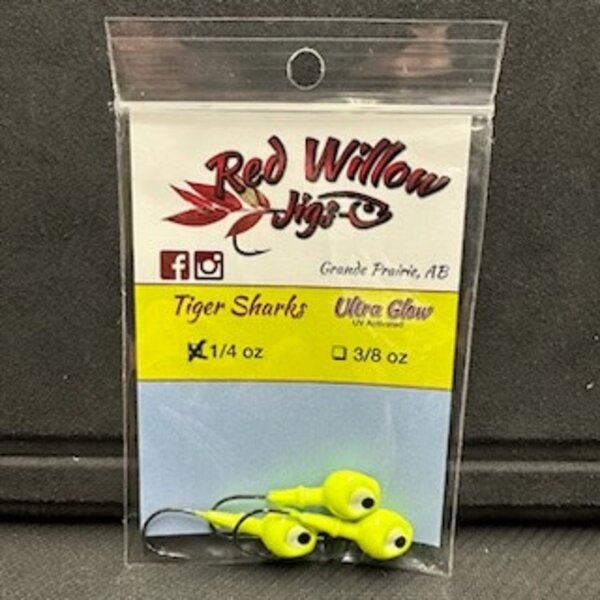 RED WILLOW JIGS Tiger Sharks Ultra Glow 1/4oz