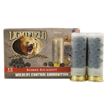 LIGHTFIELD WILDLIFE CONTROL 12ga 2-3/4" RUBBER BUCKSHOT CWRB-410