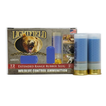 LIGHTFIELD 12ga 2-3/4" EXTENDED RANGE RUBBER SLUG WILDLIFE CONTROL 5ct
