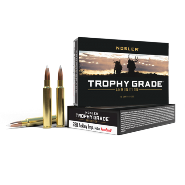 NOSLER 280 ACK IMP 140gr ACCUBOND TROPHY GRADE 20ct