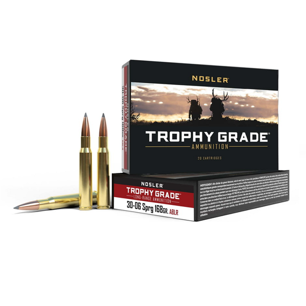 NOSLER 30-06 SPRG 168gr ABLR TROPHY GRADE 20ct