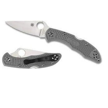 SPYDERCO DELICA 4 LIGHTWEIGHT PLAIN EDGE Gray Flat Ground