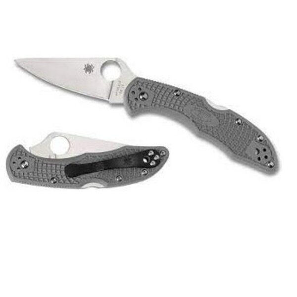 SPYDERCO DELICA 4 LIGHTWEIGHT PLAIN EDGE Gray Flat Ground