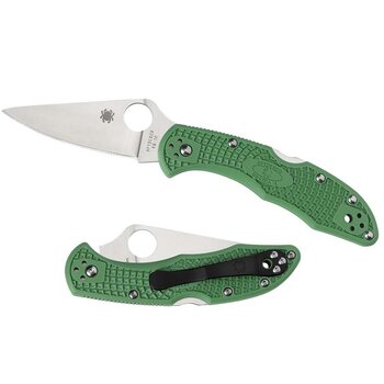 SPYDERCO Delica 4 Lightweight Plainedge Green Flat Ground