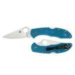 SPYDERCO Delica 4 Lightweight Plainedge Blue Flat Ground